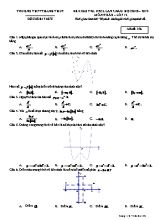 Đề kiểm tra khảo sát chất lượng lần 2 môn Toán Lớp 12 - Mã đề 156 - Năm học 2018-2019 - Trường THPT Thanh Thúy